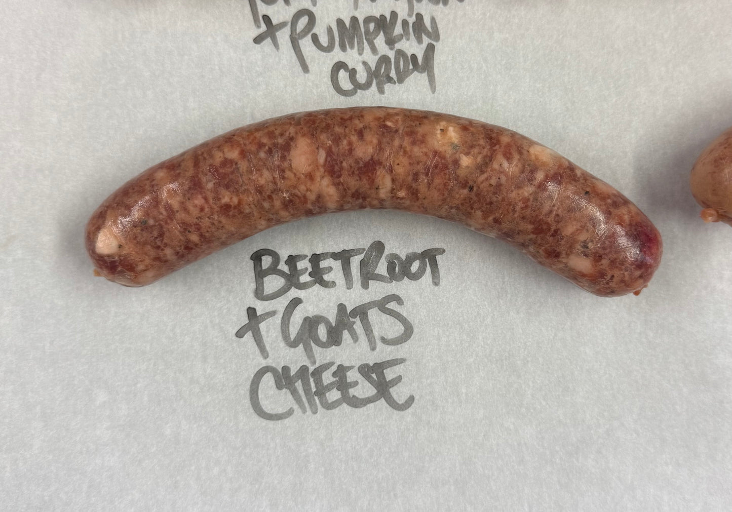 Beetroot and Goats Cheese Sausage