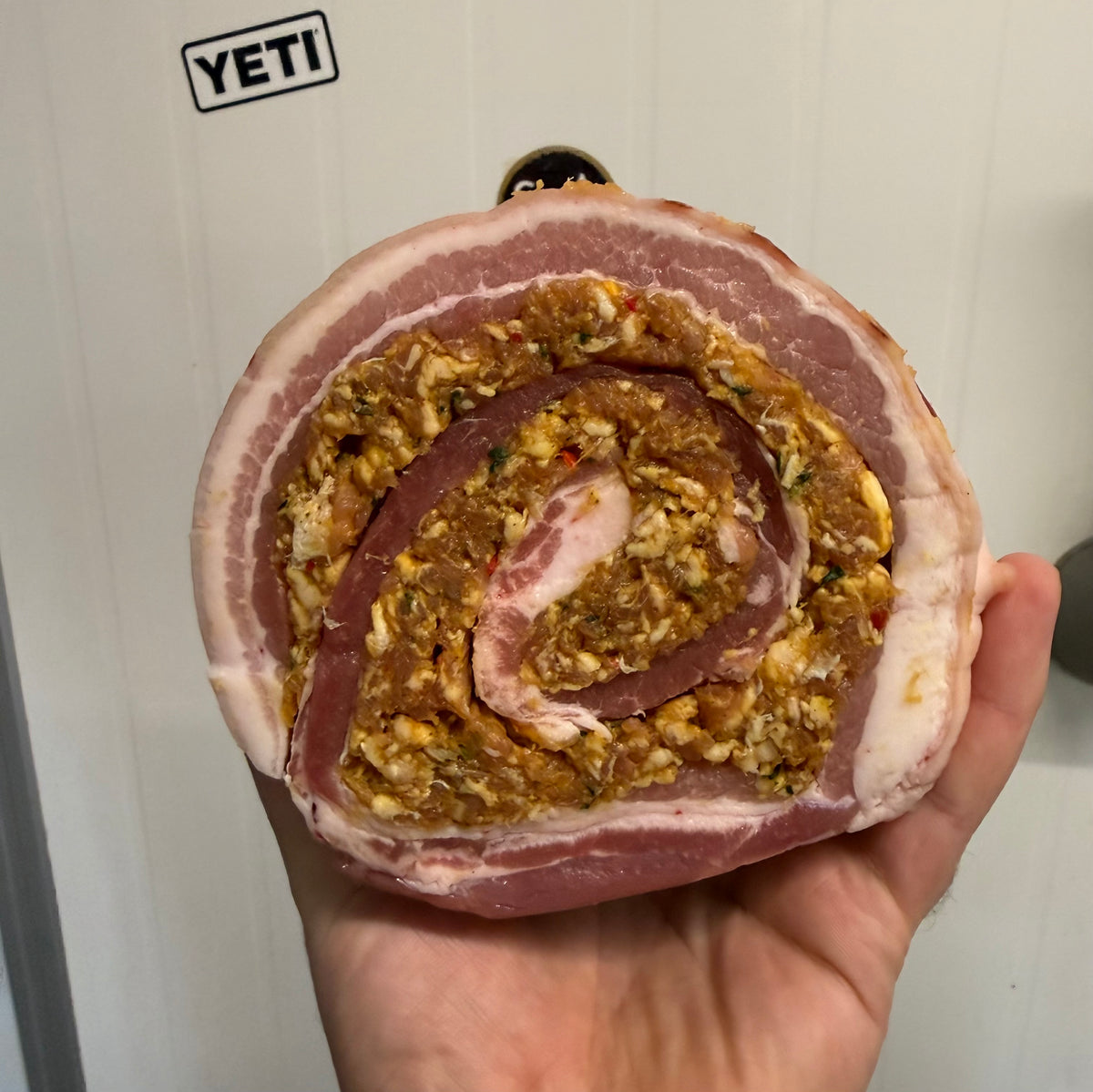 Porcetta stuffed with Sai Oua