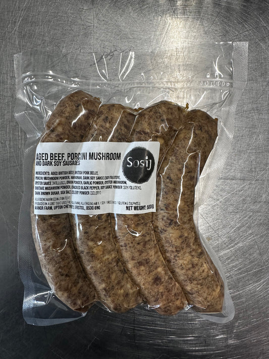 Beef, XO Sauce, Mushroom & Dark Soy Sausages