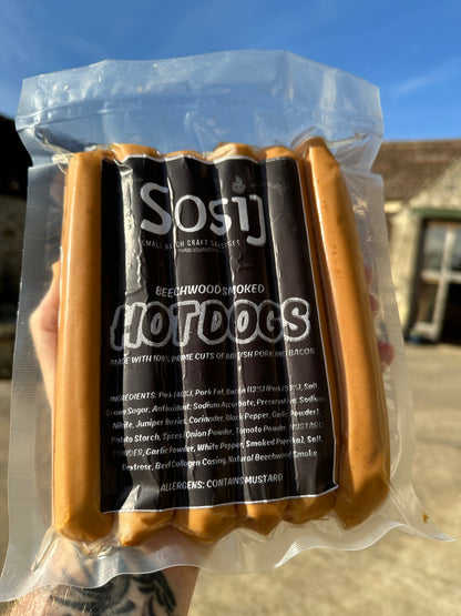 Beechwood Smoked Pork Hot Dogs with Bacon