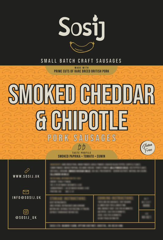 Smoked Cheddar and Chipotle Sausages (Pack of 4)