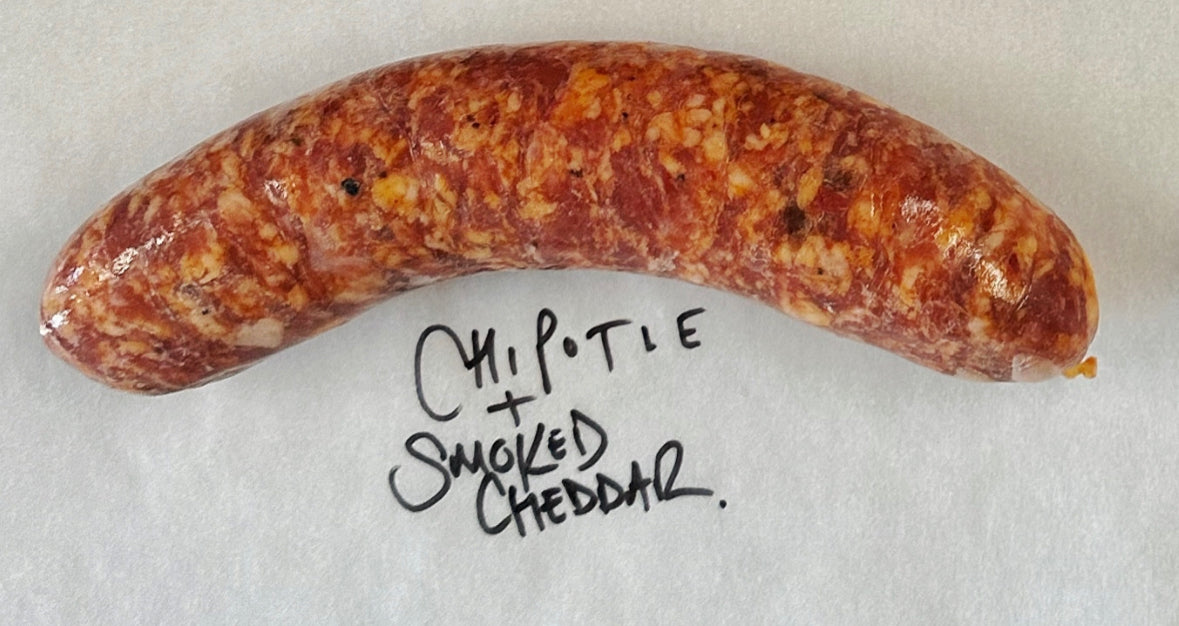 Smoked Cheddar and Chipotle Sausages